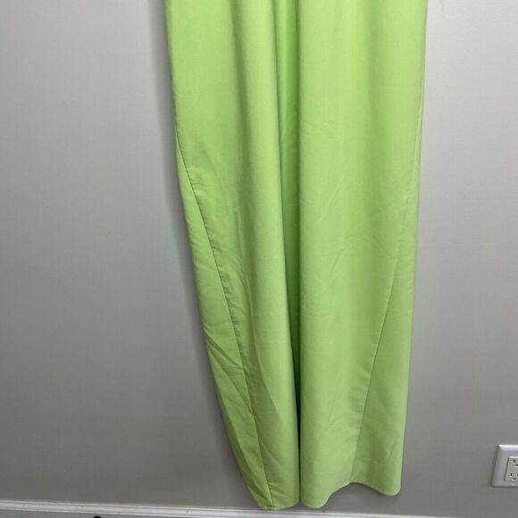 AIDAN MATTOX Strapless Popover Gown Women 2 Ruffle Neckline Side Slit Green - Picture 9 of 12